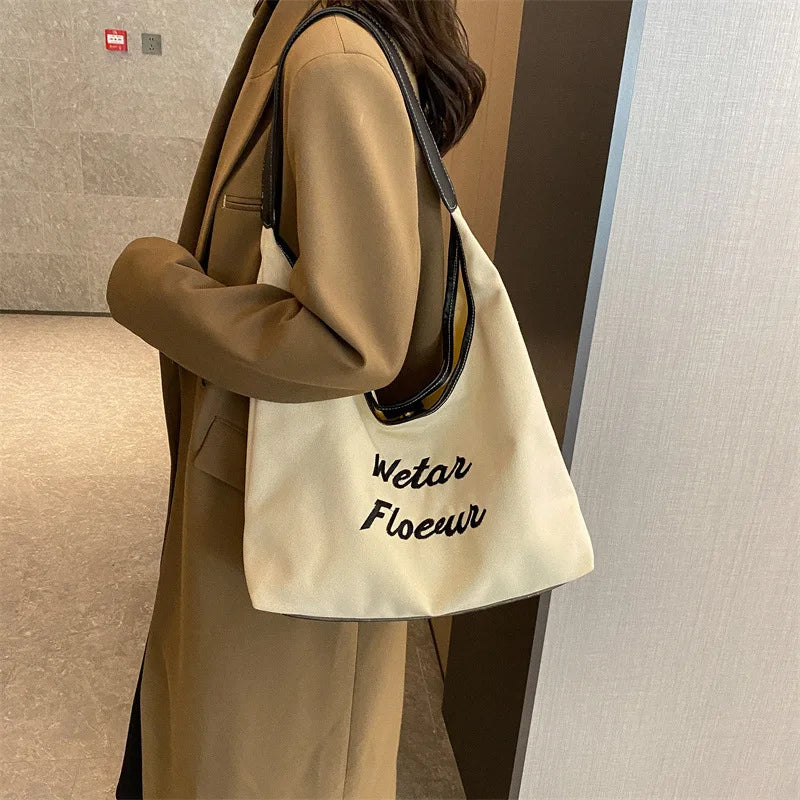 Retro Canvas Shoulder Bag Women's Tote Handbag
