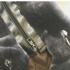 Vintage Winter Women Plush Handbags Bag Causal Women Totes Big Capacity