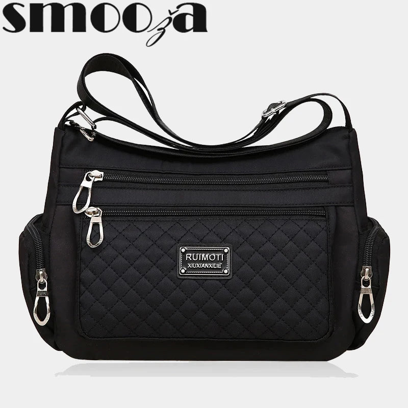 Nylon Crossbody Shoulder Bag for Women Waterproof Messenger Large Capacity Purse