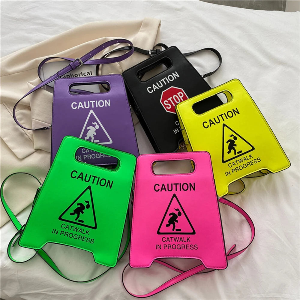 Stop Sign Shape Handbag Girl Hip Hop Handbag