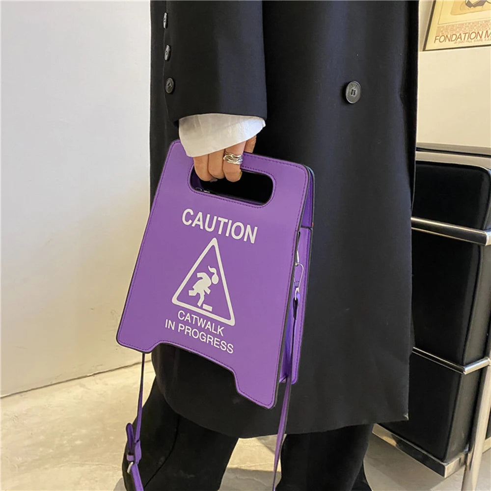 Stop Sign Shape Handbag Girl Hip Hop Handbag