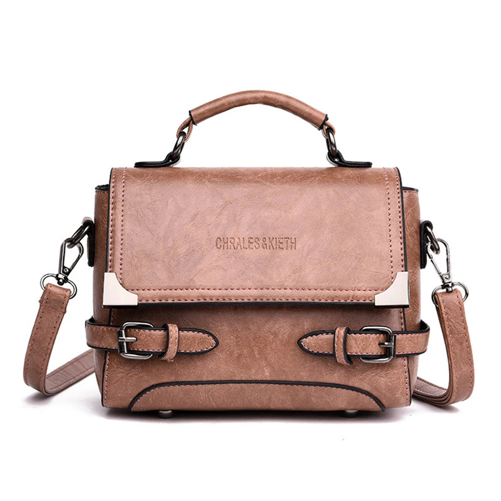 Vintage Leather Top-handle Bags Women Handbags Purse Shoulder Bag