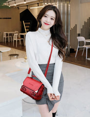 Vintage Leather Top-handle Bags Women Handbags Purse Shoulder Bag
