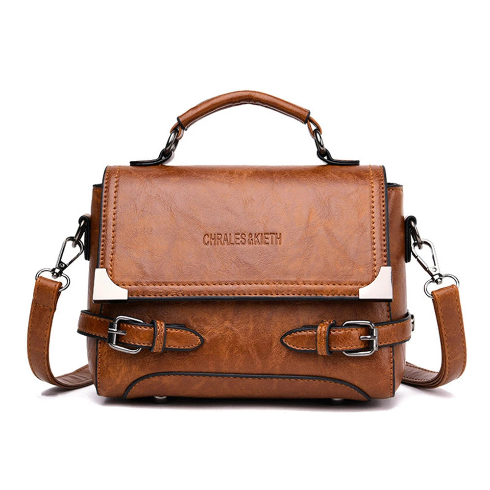 Vintage Leather Top-handle Bags Women Handbags Purse Shoulder Bag