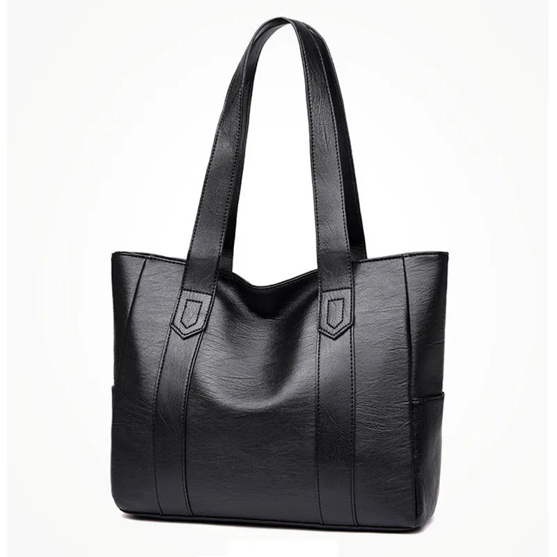 Leather Tote Bag Embossed Retro Style Large Purse Shoulder Handbag