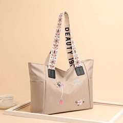 Spring Female Canvas Embroidery Shoulder Bag Environmental Storage Handbag