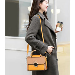 Women Shoulder Bag Casual Messenger Small Square Bag Metal Buckle Decoration