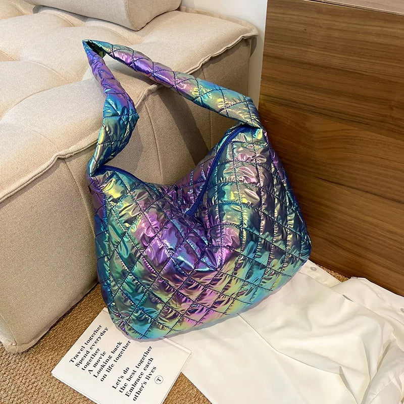 Women Winter Handbag Purses Space Pad Cotton Crossbody Bag Female