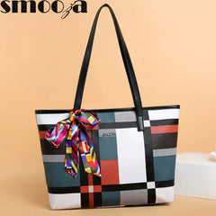 Women's Shoulder Tote Handbags Lattice Large Capacity Bags