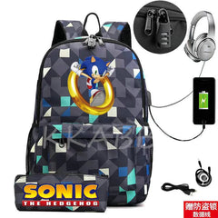 2Pcs Student Anti-Theft Backpack for Boys Girls