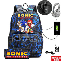 Canvas Laptop Backpack USB Waterproof Rucksack