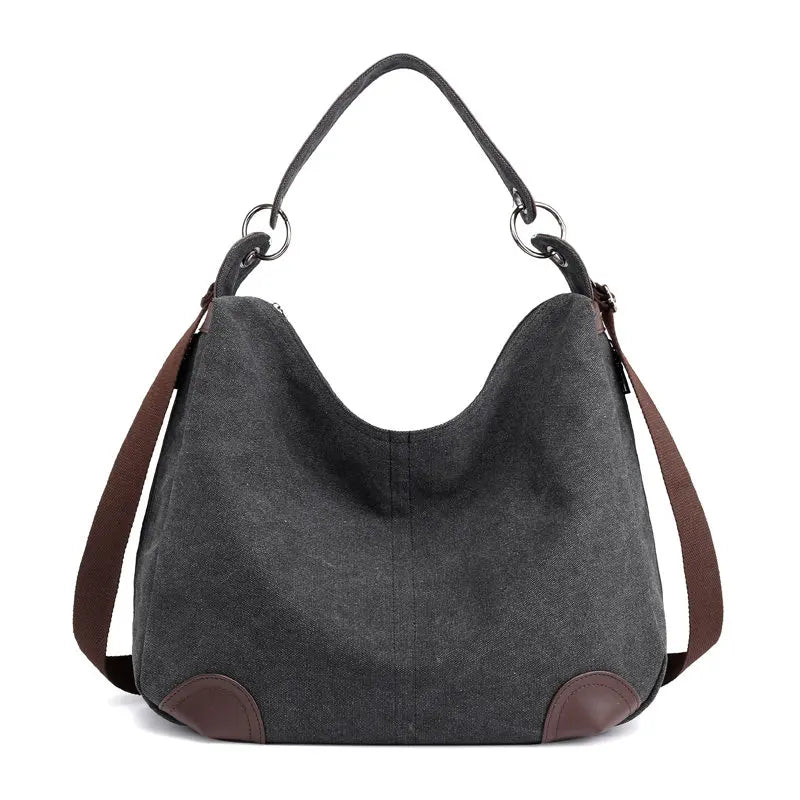 Women Canvas Bags High Female Handbags Solid Crossbody Bags