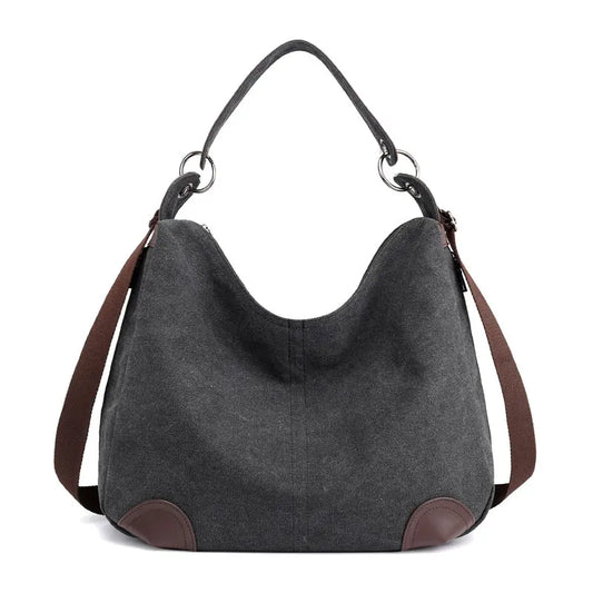 Women Canvas Bags High Female Handbags Solid Crossbody Bags