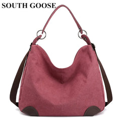 Women Canvas Bags High Female Handbags Solid Crossbody Bags