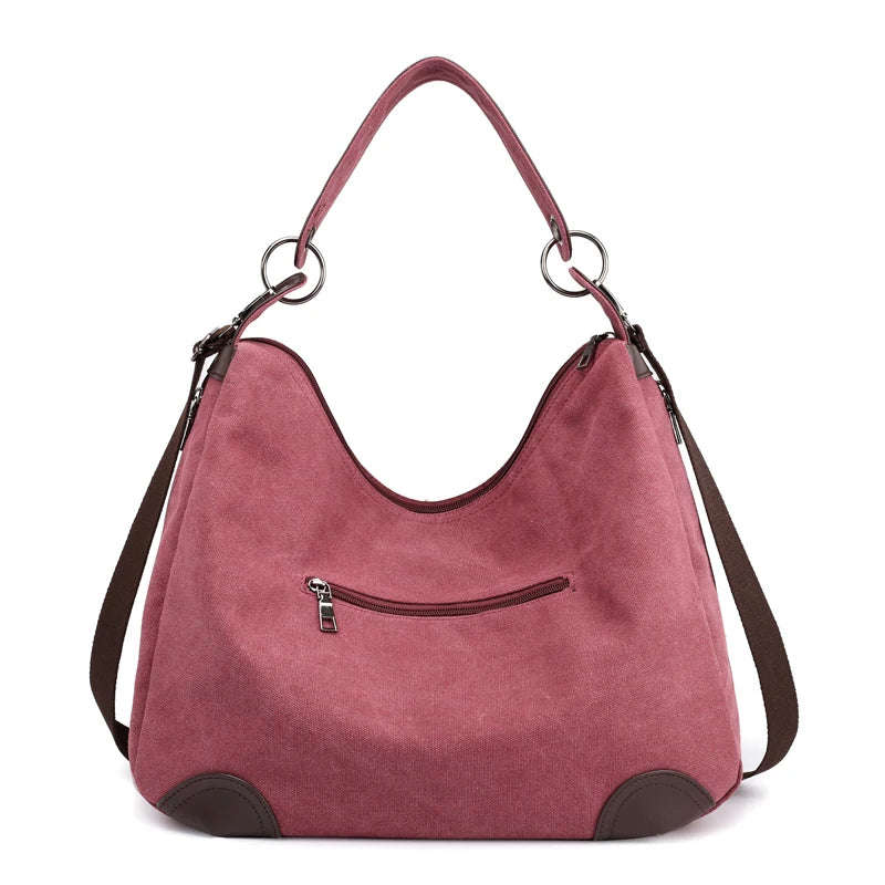 Women Canvas Bags High Female Handbags Solid Crossbody Bags