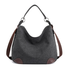 Women Canvas Bags High Female Handbags Solid Crossbody Bags