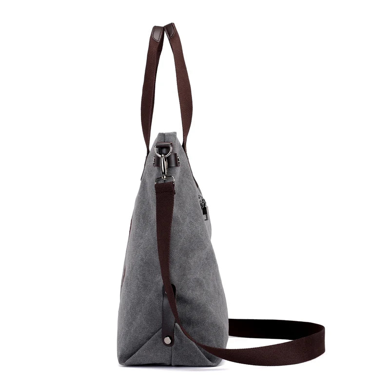 Large Capacity Women's Canvas Handbag Casual Shoulder Bag Vintage Crossbody
