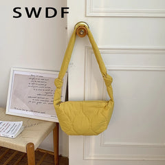 Women's Quilted Hobo Bag with Knotted Straps