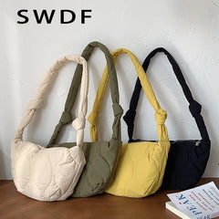 Women's Quilted Hobo Bag with Knotted Straps