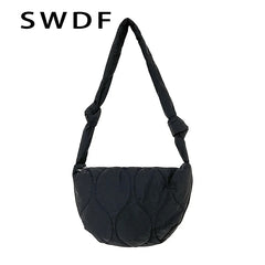 Women's Quilted Hobo Bag with Knotted Straps