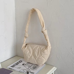 Women's Quilted Hobo Bag with Knotted Straps