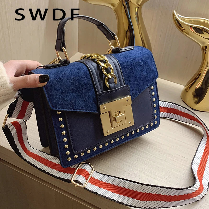 Rivet Shoulder Bag for Women PU Leather Handbags