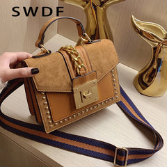 Rivet Shoulder Bag for Women PU Leather Handbags