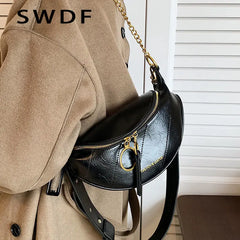 Leather Waist Belt Bag Women Crossbody Chest Purse Fanny Pack
