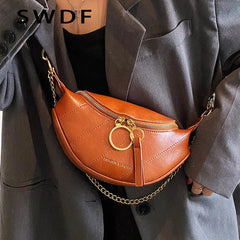 Leather Waist Belt Bag Women Crossbody Chest Purse Fanny Pack