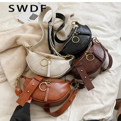 Leather Waist Belt Bag Women Crossbody Chest Purse Fanny Pack
