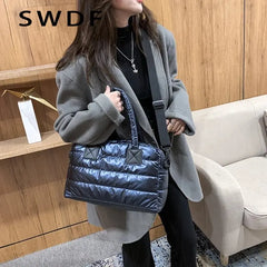 Casual Nylon Shoulder Bag Women Handbag Quilted Totes Large Capacity