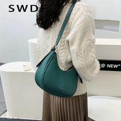 Crescent Ladies Shoulder Bag Zipper Retro Messenger Bags