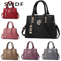 Embroidery Messenger Bag Women Leather Handbag