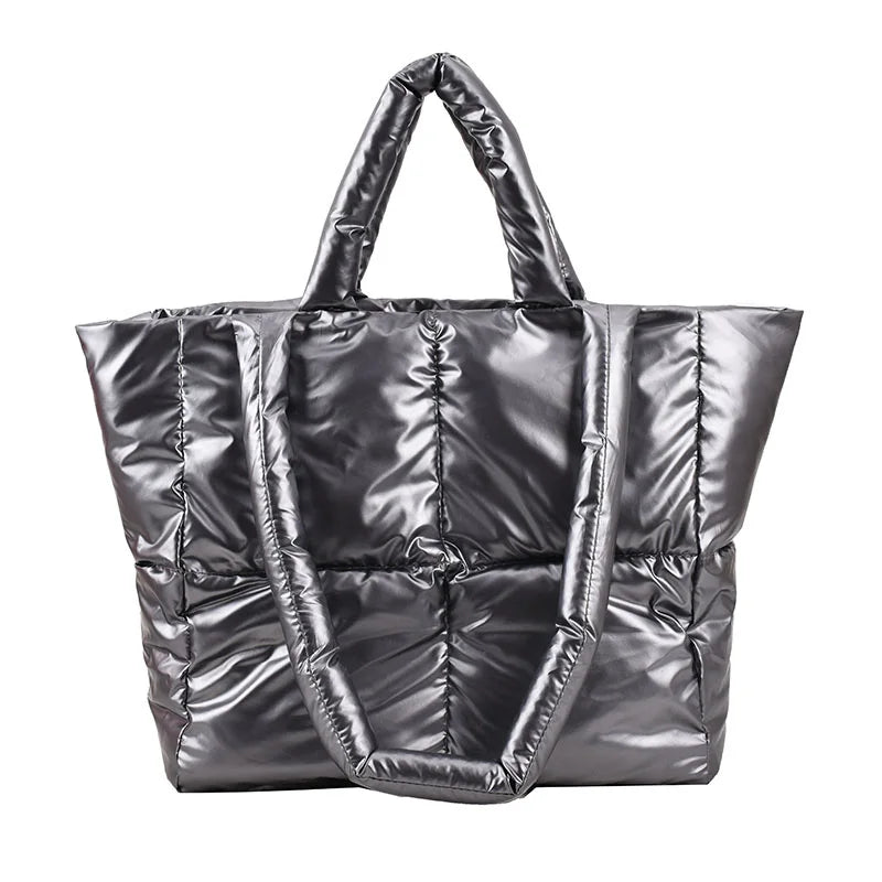 Large Tote Padded Handbags Women Shoulder Bags Nylon Down Cotton Crossbody Bag