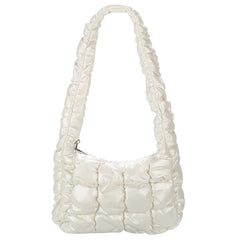 Quilted Shoulder Bag Padded Lady Handbags PU Leather Small Tote Casual Purse