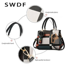 Plaid Shoulder Bag Messenger Female Totes Crossbody Bags