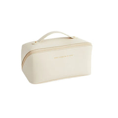 Large Leather Travel Cosmetic Bag for Women