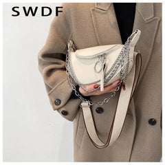 Leather Chain Waist Belt Bag Crossbody Chest Pack Phone Fanny Pack
