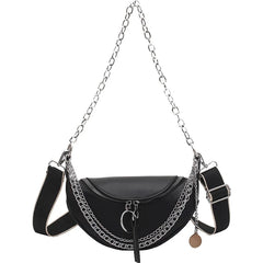 Leather Chain Waist Belt Bag Crossbody Chest Pack Phone Fanny Pack