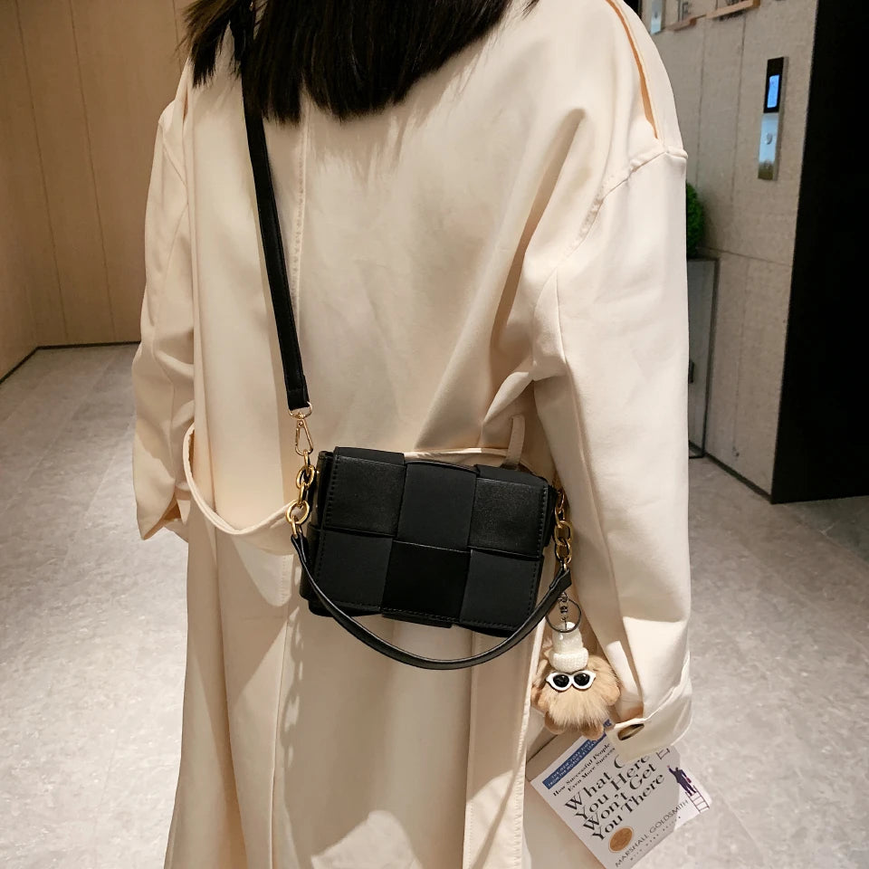Leather Woven Shoulder Bag for Women Tote Bag Schoudertas Dames Bolsa Sac a Main