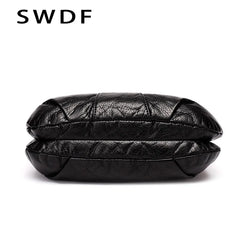 Small Women Messenger Bag Soft Washed PU Leather Crossbody Bag Female Handbag