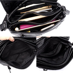 Small Women Messenger Bag Soft Washed PU Leather Crossbody Bag Female Handbag