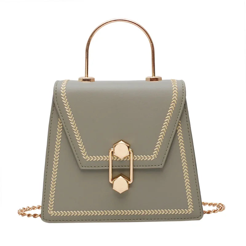 Metal Handle Handbags Women Crossbody Bags Clutch Female Purses Shoulder Messeng