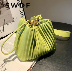 PU Leather Small Bucket Shoulder Bags for Women