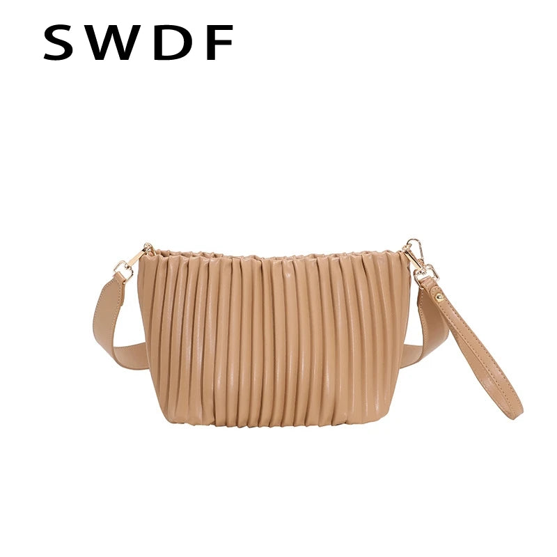 PU Leather Small Bucket Shoulder Bags for Women