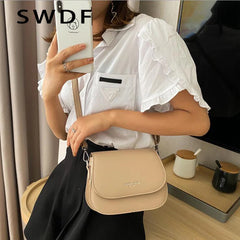 Solid Flap Shoulder Bag Crossbody Bag Handbags for Women