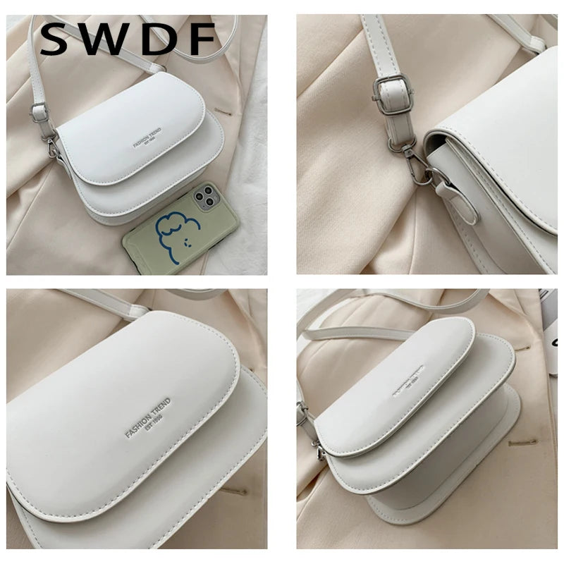 Solid Flap Shoulder Bag Crossbody Bag Handbags for Women