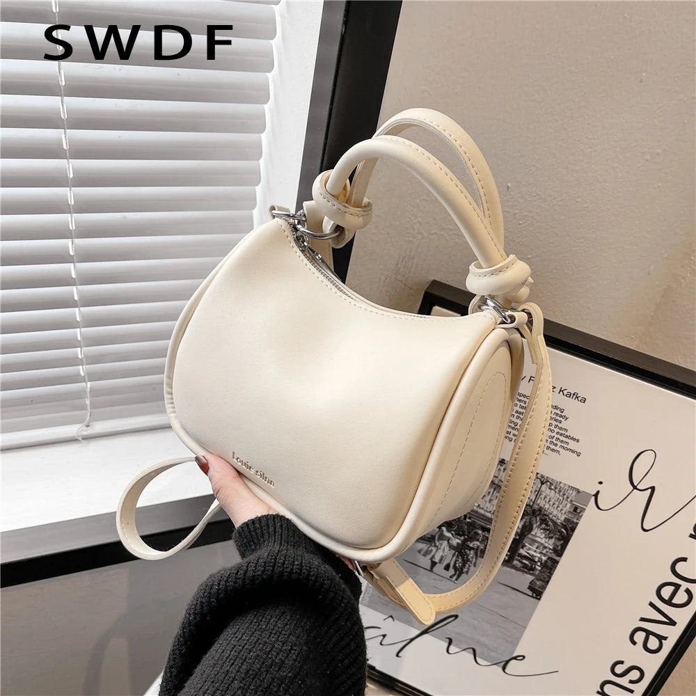 Knotted Handle Pillow Small Tote Handbags for Women Shoulder Crossbody Bags