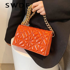 Metal Chain Shoulder Bag for Women Handbag Clutch Purses Evening Tote