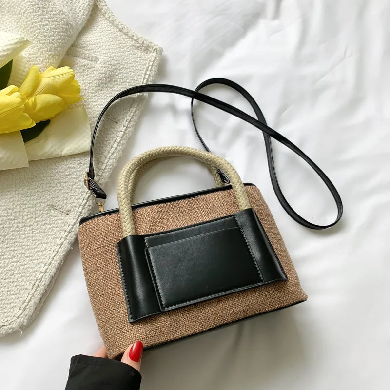 SWDF Patchwork Shoulder Bags Casual Tote Small Handbags for Women Lady Crossbody